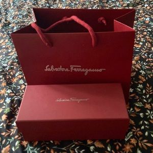 Salvatore ferragamo small shopping bag and empty accessories box.